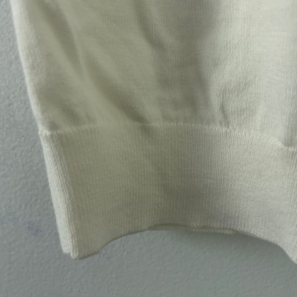 J.Crew Factory Women's Short Sleeve Cotton Crewneck Sweater Ivory S Small New - Picture 5 of 9